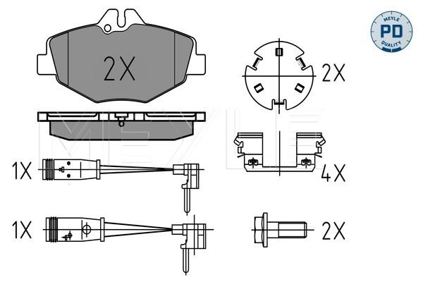 Brake Pad Set, disc brake MEYLE 025 237 4320-1/PD