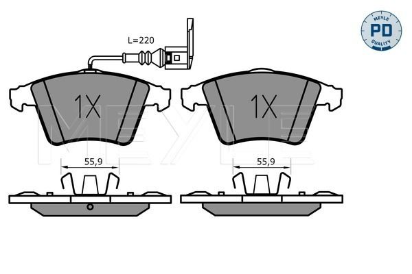 Brake Pad Set, disc brake MEYLE 025 237 4619/PD