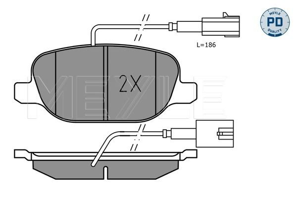 Brake Pad Set, disc brake MEYLE 025 238 1118/PD