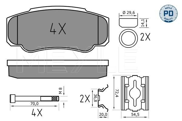 Brake Pad Set, disc brake MEYLE 025 239 2120/PD