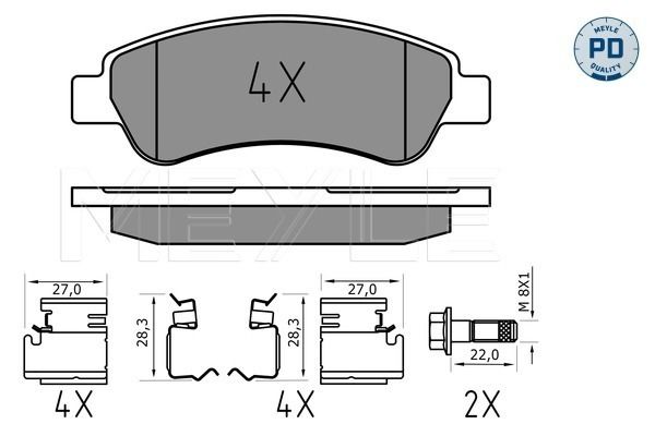 Brake Pad Set, disc brake MEYLE 025 244 6519/PD