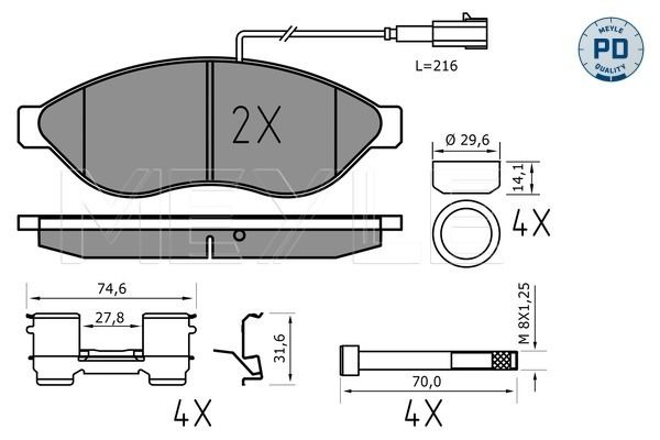 Brake Pad Set, disc brake MEYLE 025 244 6819-1/PD