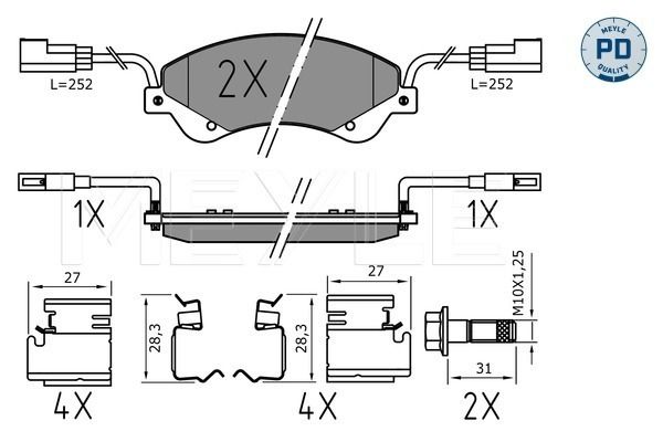 Brake Pad Set, disc brake MEYLE 025 244 8518/PD