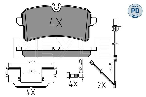 Brake Pad Set, disc brake MEYLE 025 246 4317/PD