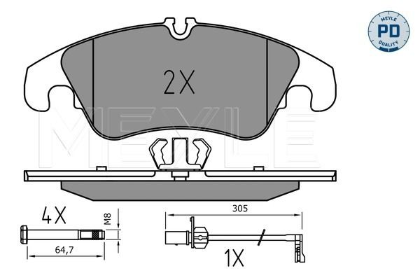 Brake Pad Set, disc brake MEYLE 025 247 4319/PD