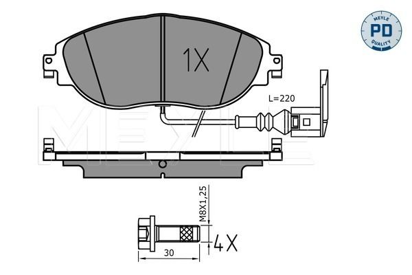 Brake Pad Set, disc brake MEYLE 025 251 1720/PD