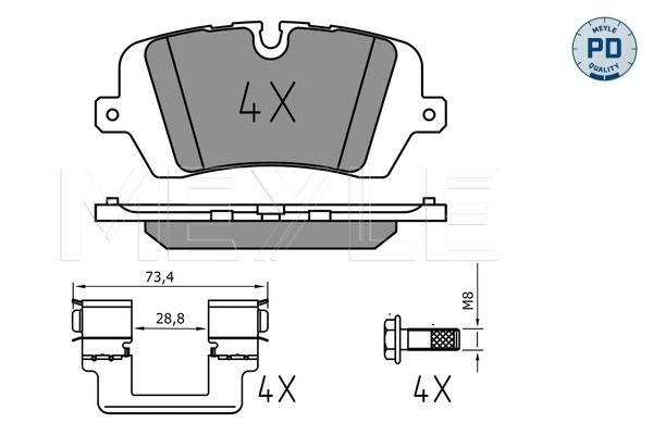 Brake Pad Set, disc brake MEYLE 025 257 2016/PD