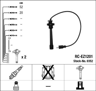 Комплект проводів високої напруги NGK 0352