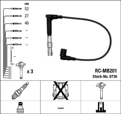 Комплект проводів високої напруги NGK 0736