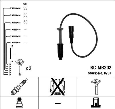 Uždegimo laido komplektas NGK 0737