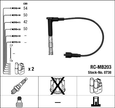 Uždegimo laido komplektas NGK 0738