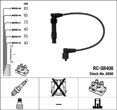 Комплект проводів високої напруги NGK 0898