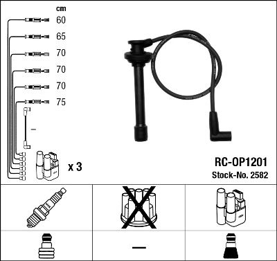 Ignition Cable Kit NGK 2582