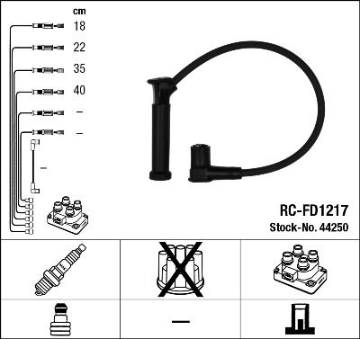 Uždegimo laido komplektas NGK 44250