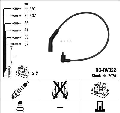 Ignition Cable Kit NGK 7078