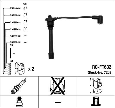 Uždegimo laido komplektas NGK 7209