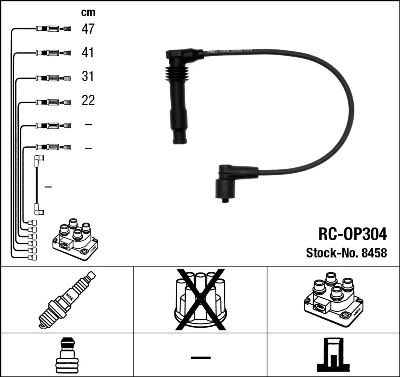 Комплект проводів високої напруги NGK 8458