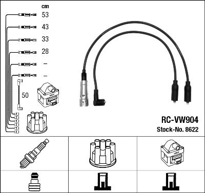 Uždegimo laido komplektas NGK 8622