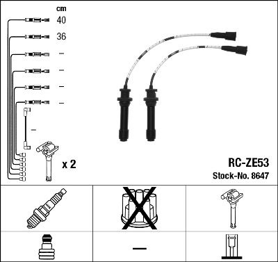 Uždegimo laido komplektas NGK 8647