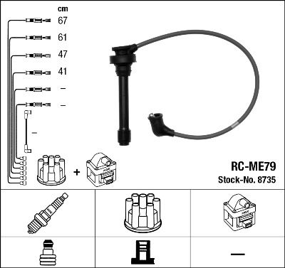 Uždegimo laido komplektas NGK 8735