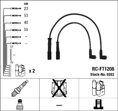 Комплект проводів високої напруги NGK 9262