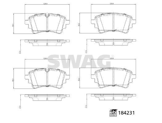 Stabdžių trinkelių rinkinys, diskinis stabdys SWAG 33 10 9321