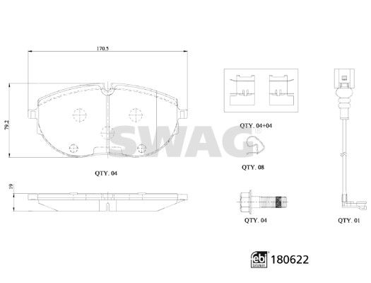 Brake Pad Set, disc brake SWAG 33 10 7793