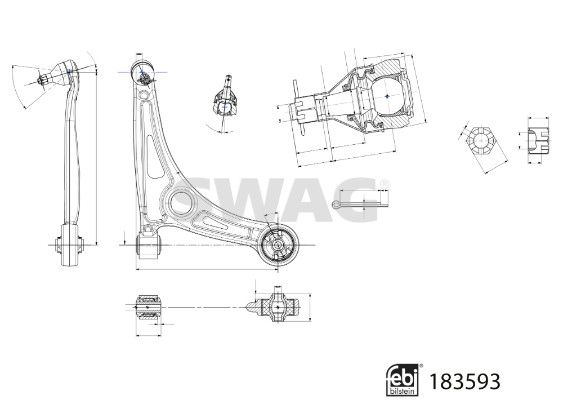 Control/Trailing Arm, wheel suspension SWAG 33 10 9060