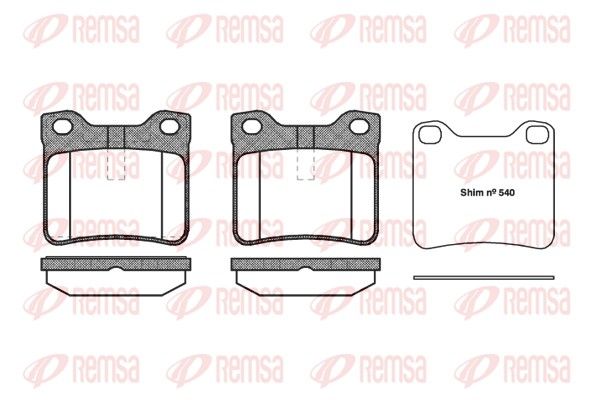 Brake Pad Set, disc brake REMSA 0321.10