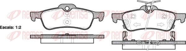 Brake Pad Set, disc brake REMSA 0862.02