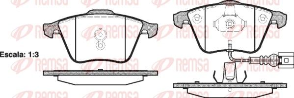 Brake Pad Set, disc brake REMSA 0964.41