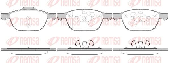 Комплект гальмівних накладок, дискове гальмо REMSA 1082.00
