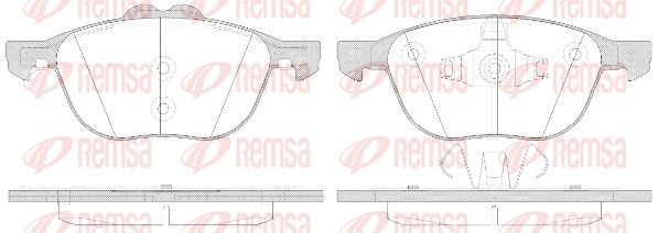 Stabdžių trinkelių rinkinys, diskinis stabdys REMSA 1082.50