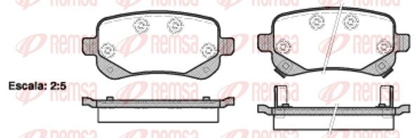 Brake Pad Set, disc brake REMSA 1095.02