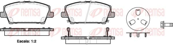 Brake Pad Set, disc brake REMSA 1205.02