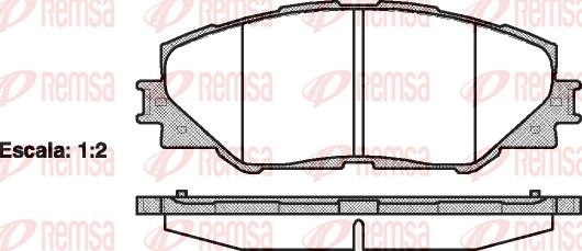 Комплект гальмівних накладок, дискове гальмо REMSA 1234.00