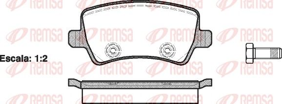 Stabdžių trinkelių rinkinys, diskinis stabdys REMSA 1236.00