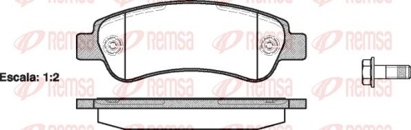 Brake Pad Set, disc brake REMSA 1238.00