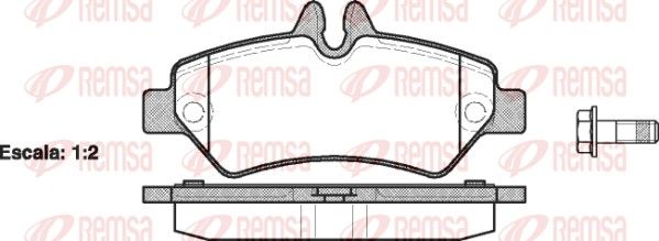 Stabdžių trinkelių rinkinys, diskinis stabdys REMSA 1246.00