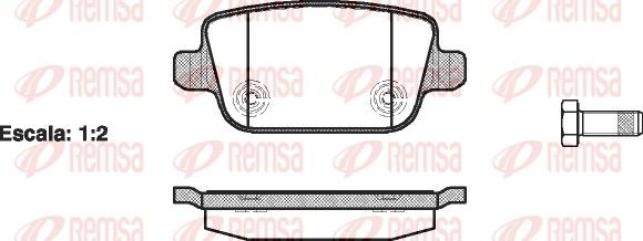 Brake Pad Set, disc brake REMSA 1256.00