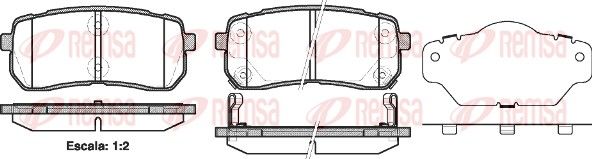 Brake Pad Set, disc brake REMSA 1288.02