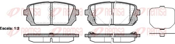 Brake Pad Set, disc brake REMSA 1303.02