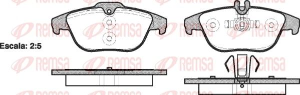Stabdžių trinkelių rinkinys, diskinis stabdys REMSA 1305.00