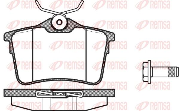 Stabdžių trinkelių rinkinys, diskinis stabdys REMSA 1382.00