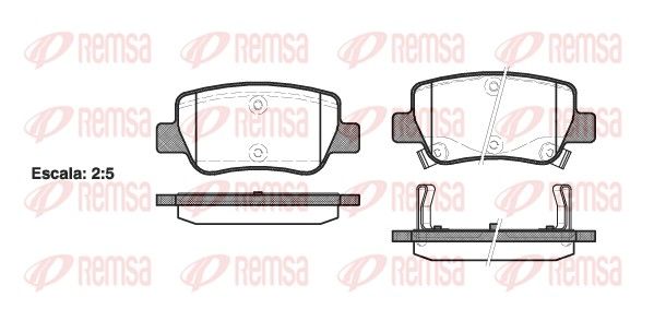 Brake Pad Set, disc brake REMSA 1403.02