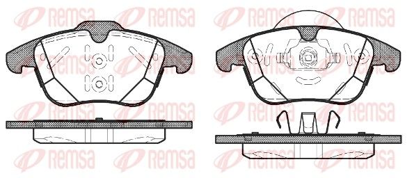 Stabdžių trinkelių rinkinys, diskinis stabdys REMSA 1482.00