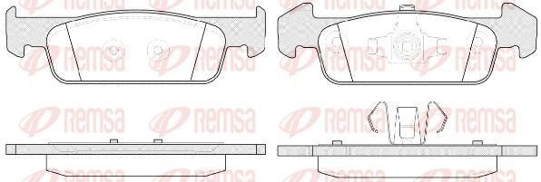 Stabdžių trinkelių rinkinys, diskinis stabdys REMSA 1540.10