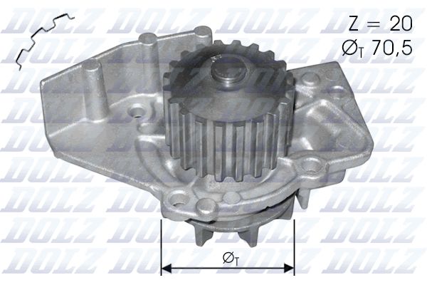 Water Pump, engine cooling DOLZ C120