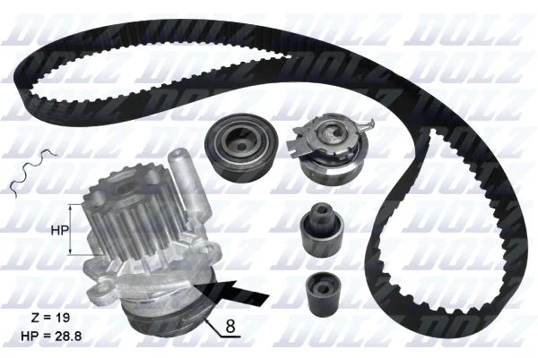 Water Pump & Timing Belt Kit DOLZ KD100
