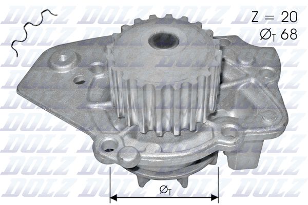 Water Pump, engine cooling DOLZ N206